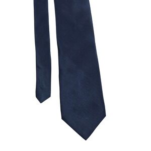 Zylos George Machado Mens Navy Blue 100% Silk Solid Necktie Formal Business Tie